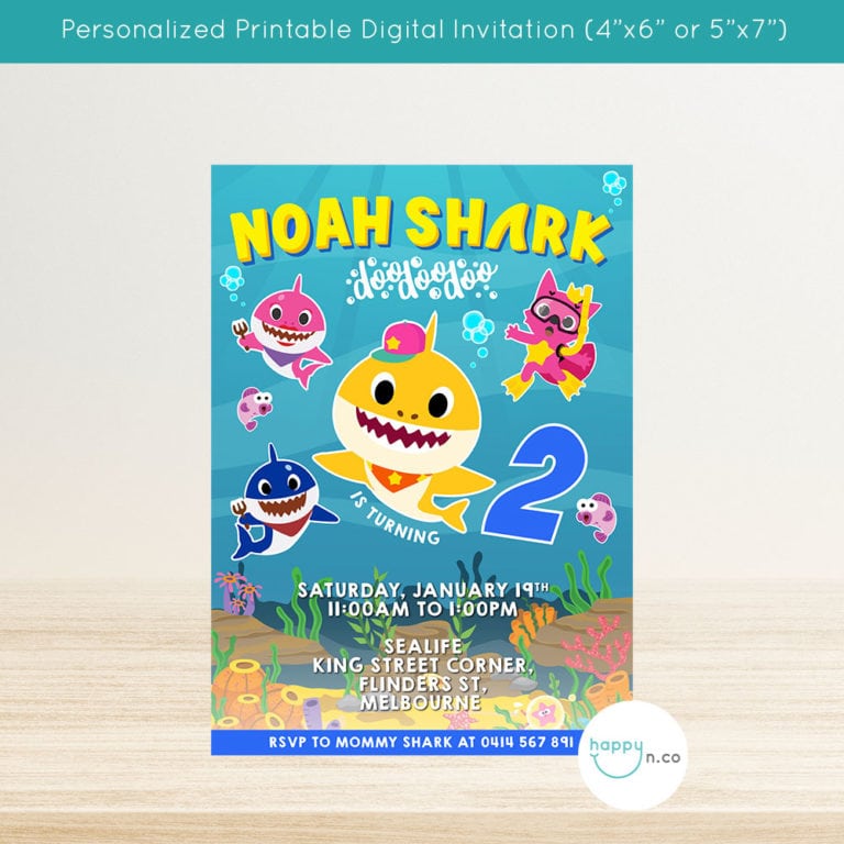 Printable Baby Shark Invitation | Print-It-Yourself Pink Fong Invite ...